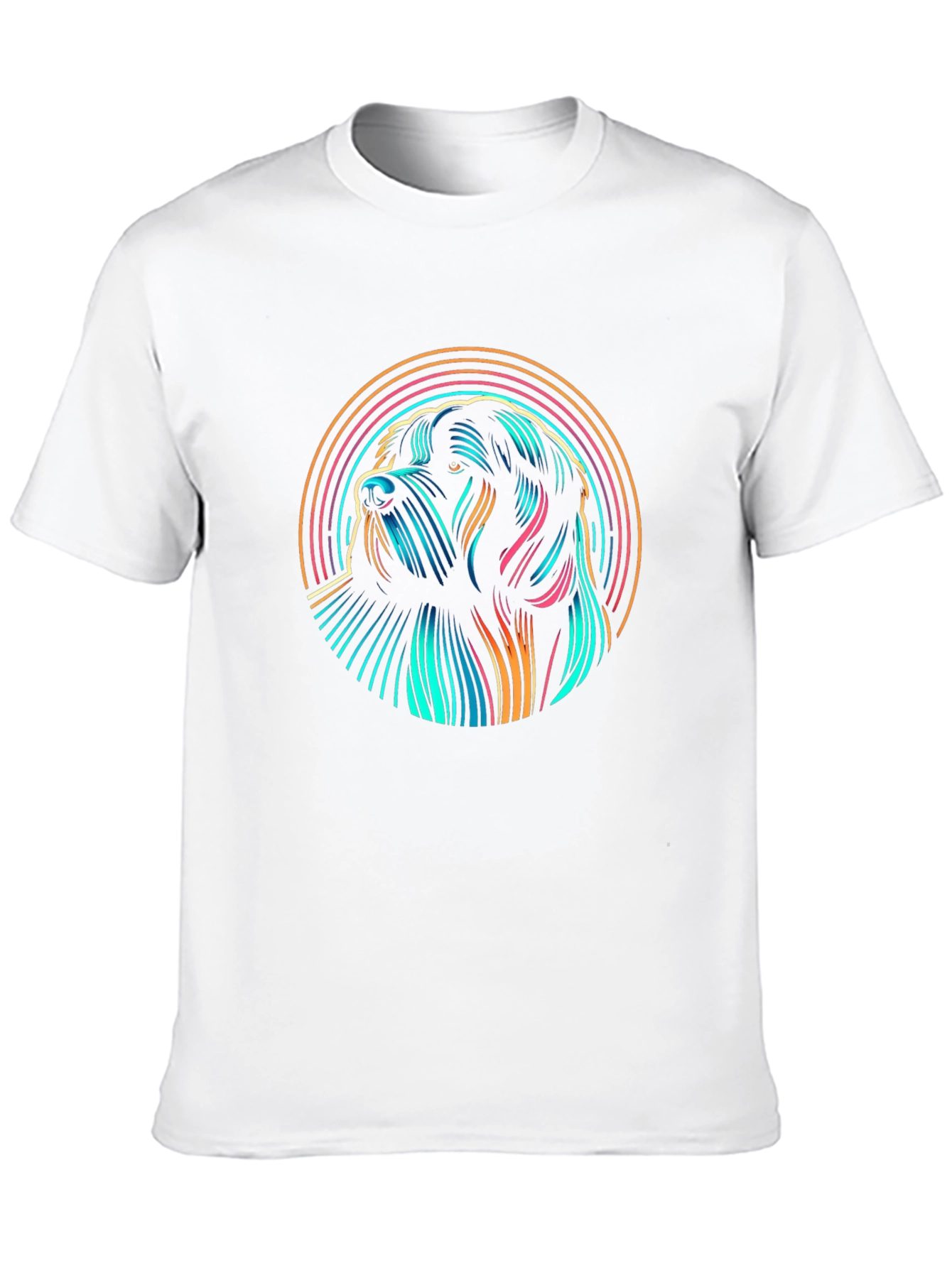 Neon Dog Graphic Black T-Shirt
