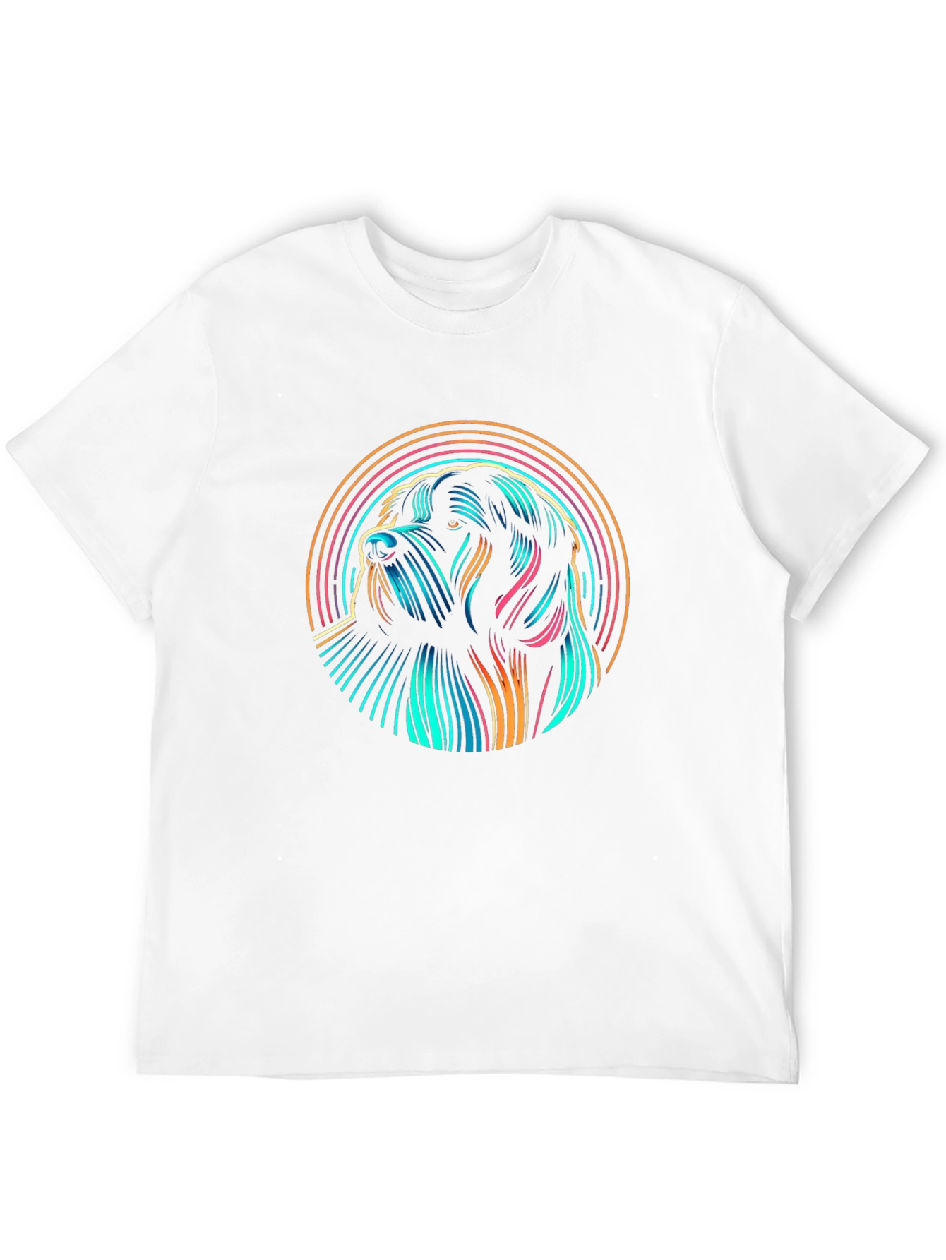 Neon Dog Graphic Black T-Shirt