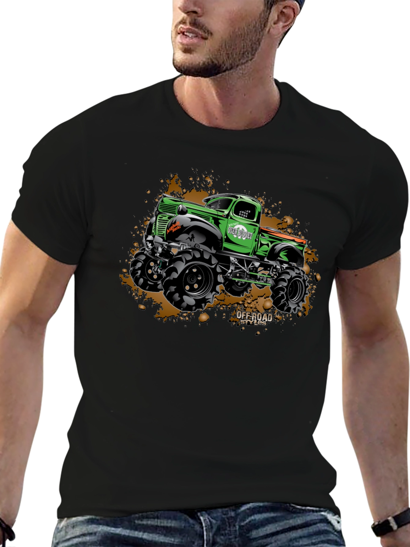 Off Road Monster Truck Graphic Tee - Black