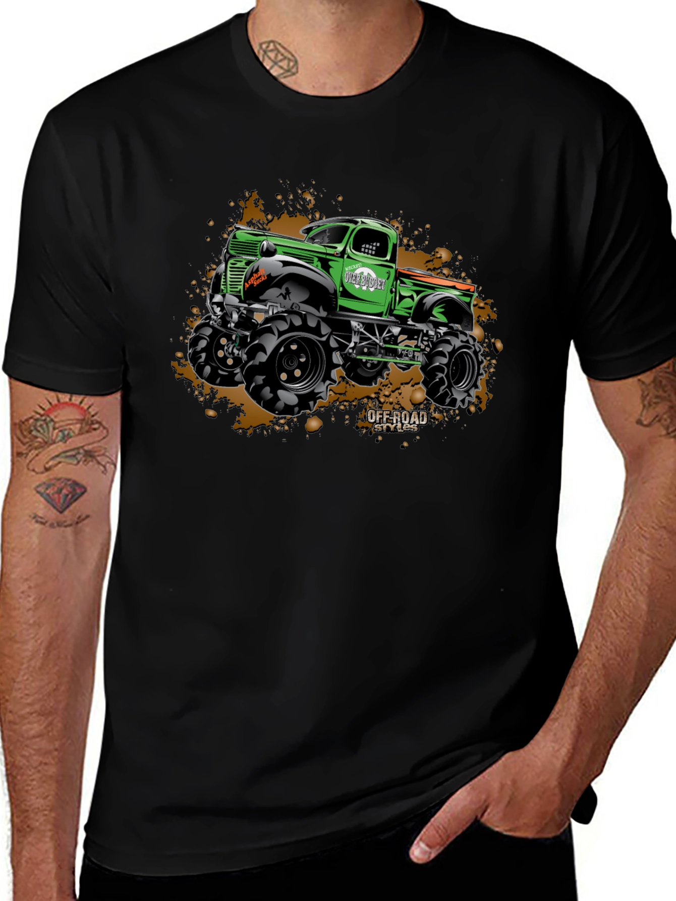 Off Road Monster Truck Graphic Tee - Black