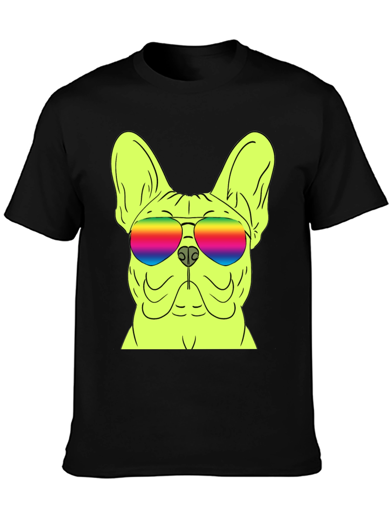 Cool Dog Graphic Tee - Rainbow Sunglasses