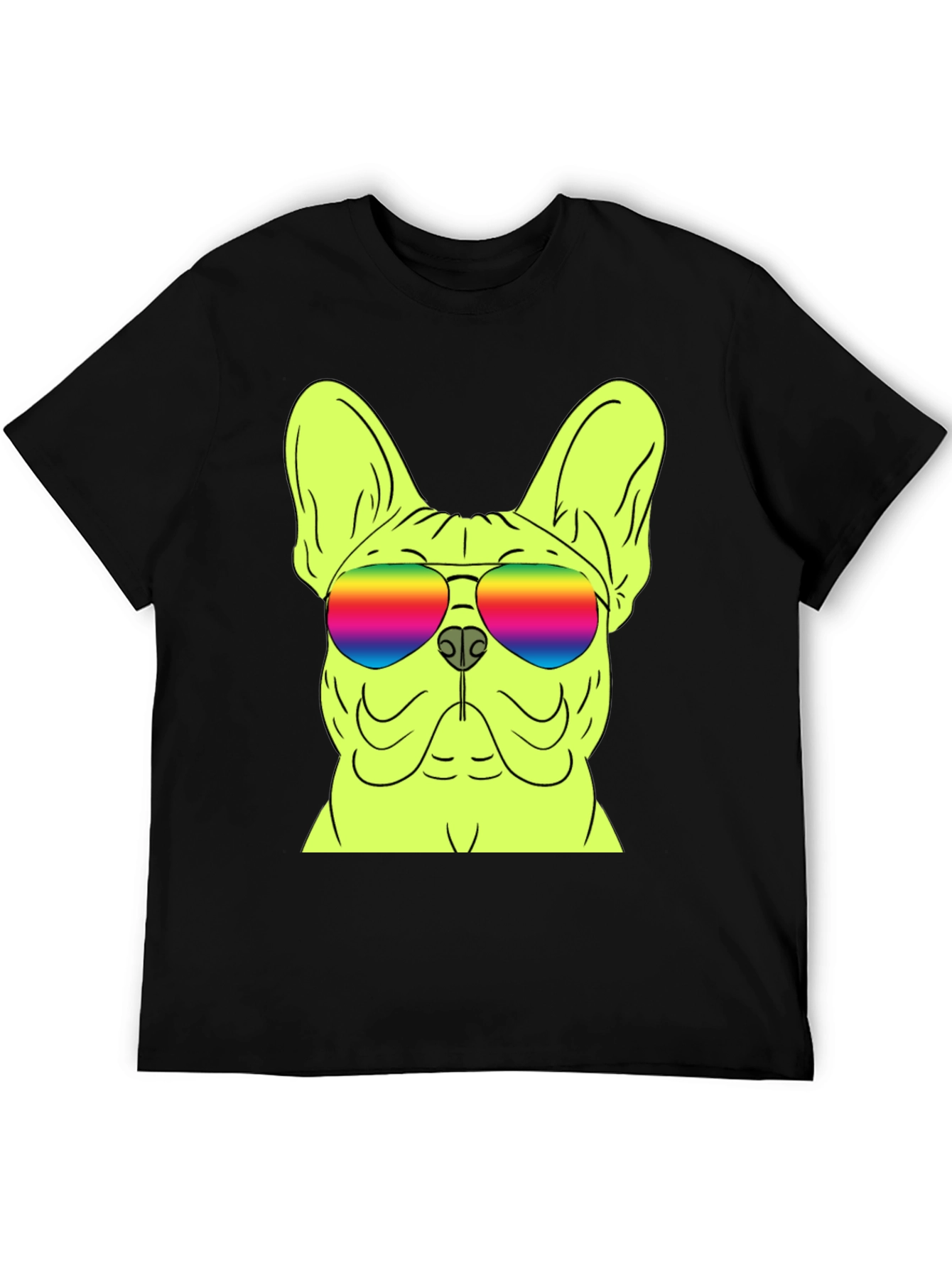 Cool Dog Graphic Tee - Rainbow Sunglasses