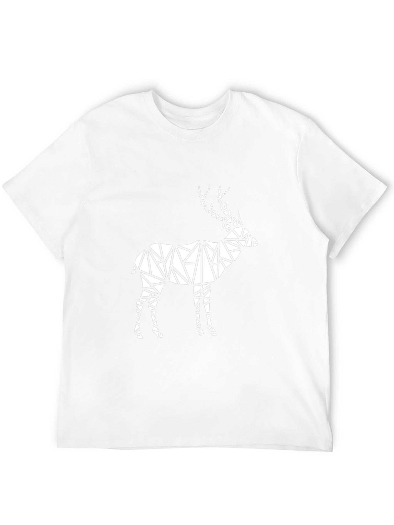 Geometric Deer Graphic Tee - Modern Black T-Shirt