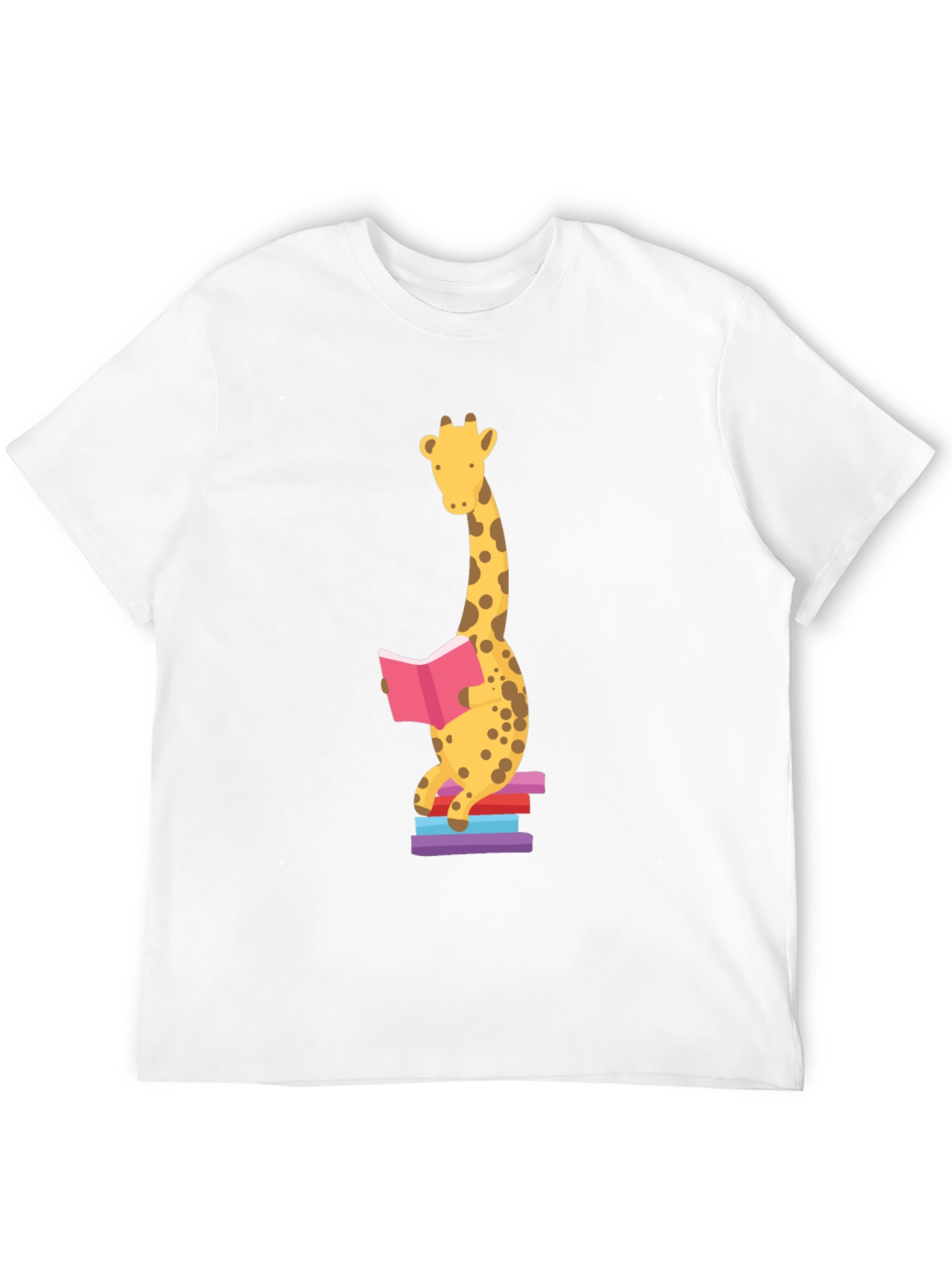 Reading Giraffe Graphic Tee - Soft Cotton Blend