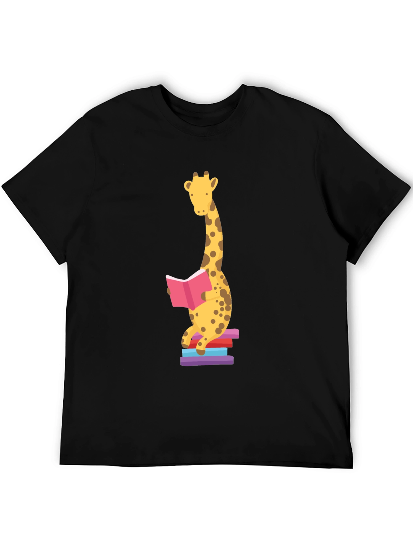 Reading Giraffe Graphic Tee - Soft Cotton Blend
