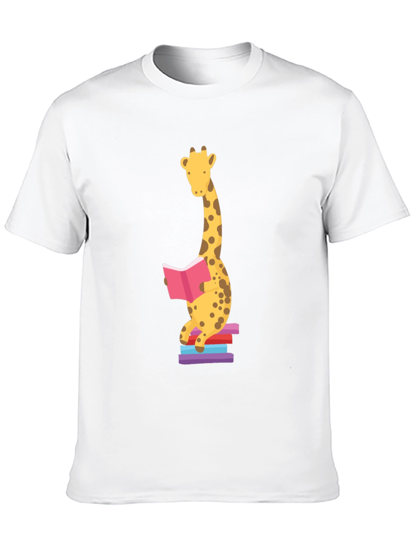 Reading Giraffe Graphic Tee - Soft Cotton Blend