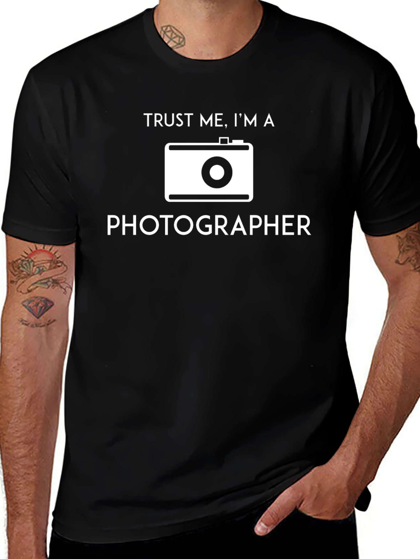 Trust Me Photographer Graphic Tee - Black