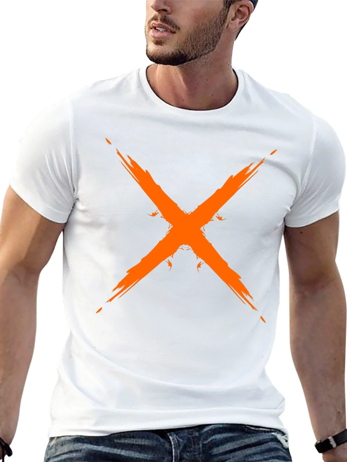 Edgy X Graphic Tee - Black Cotton Blend