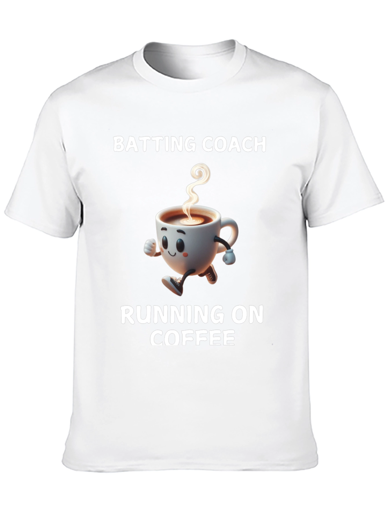 Batting Coach Running on Coffee T-Shirt