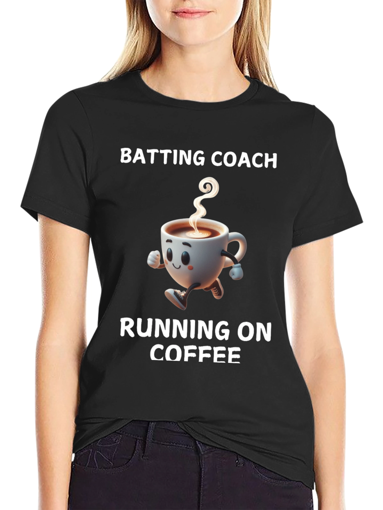 Batting Coach Running on Coffee T-Shirt