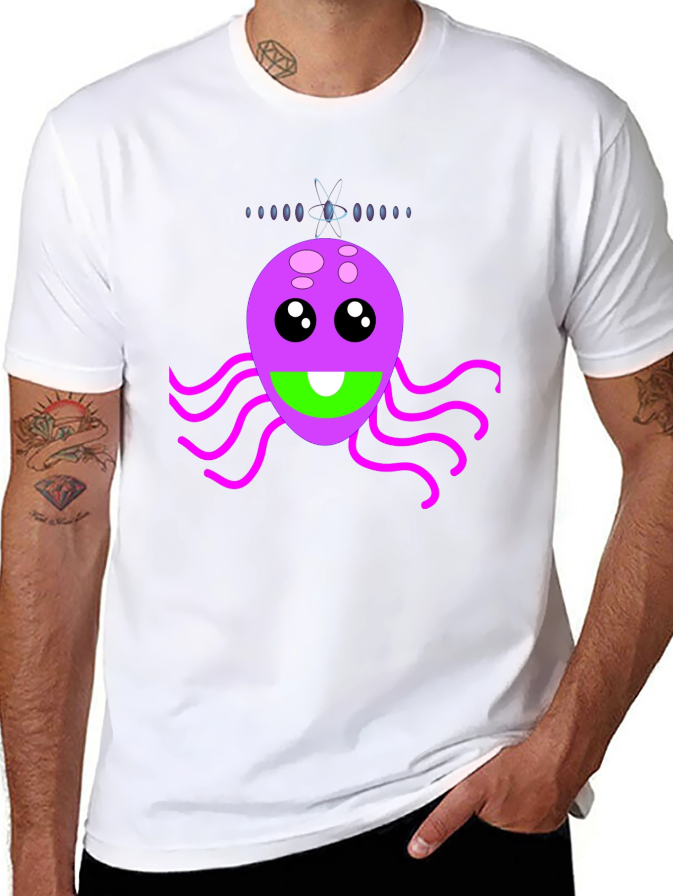 Funky Alien Graphic Tee - Black
