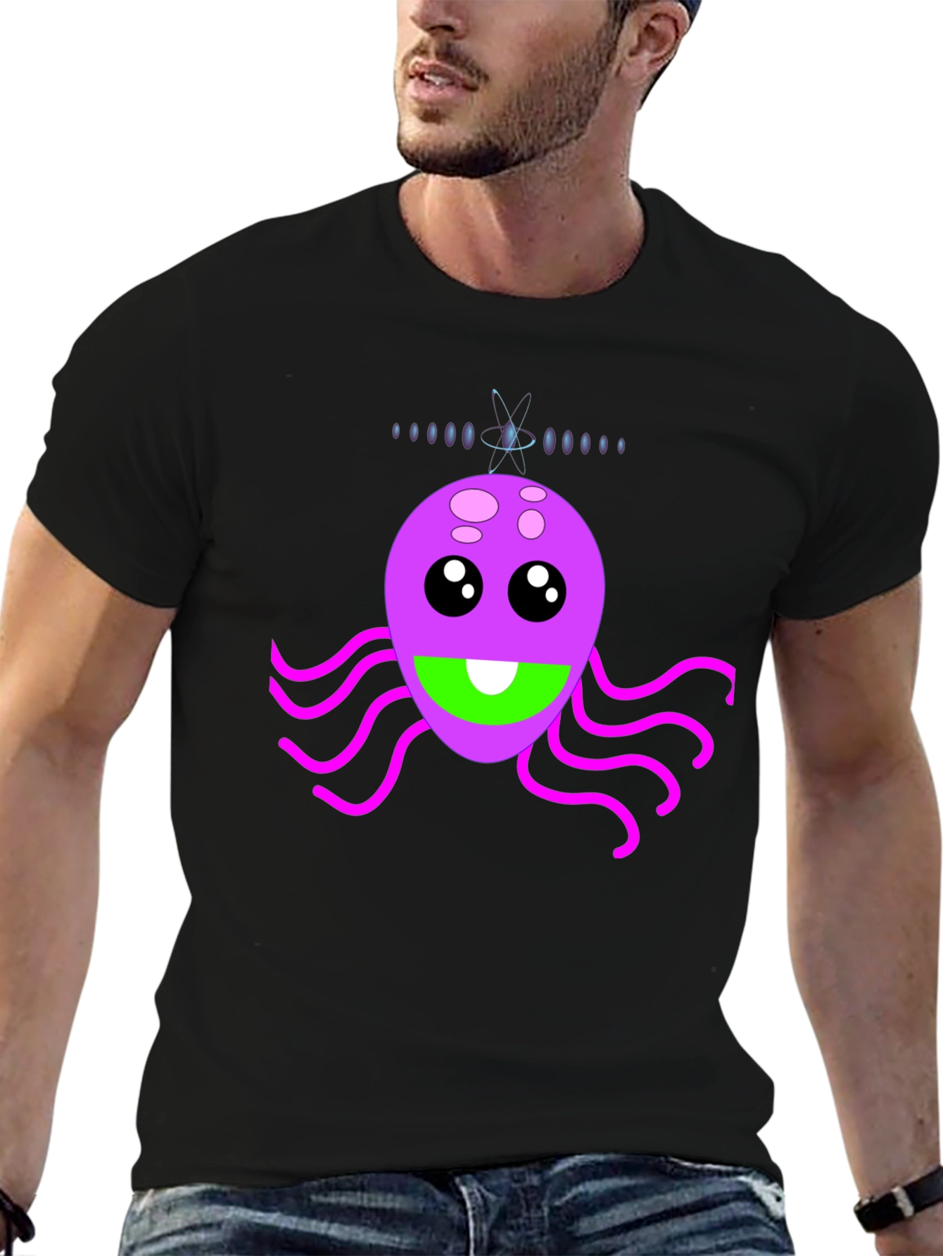 Funky Alien Graphic Tee - Black
