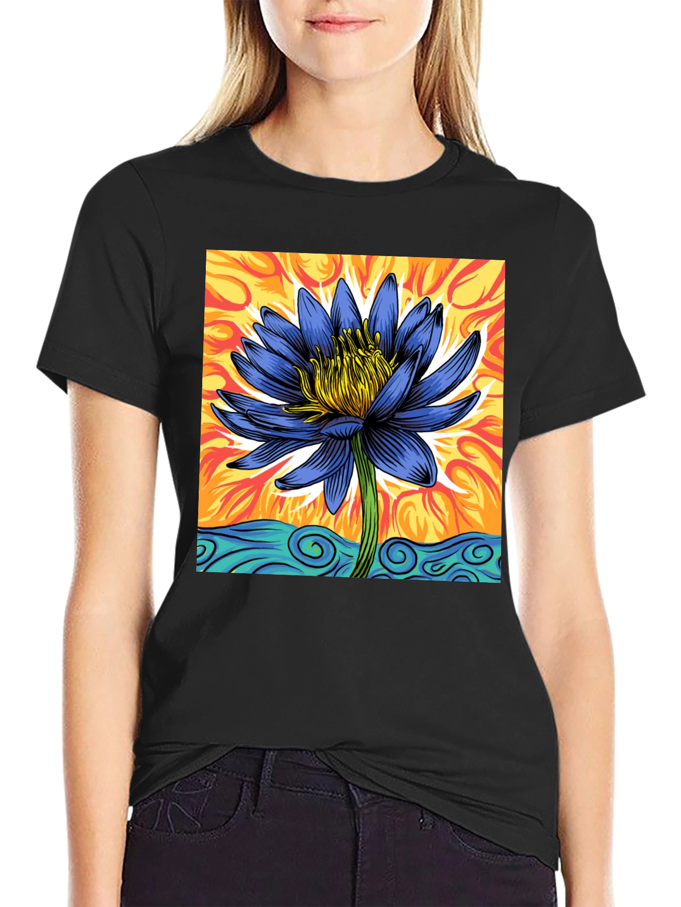 Lotus Blossom Graphic T-Shirt