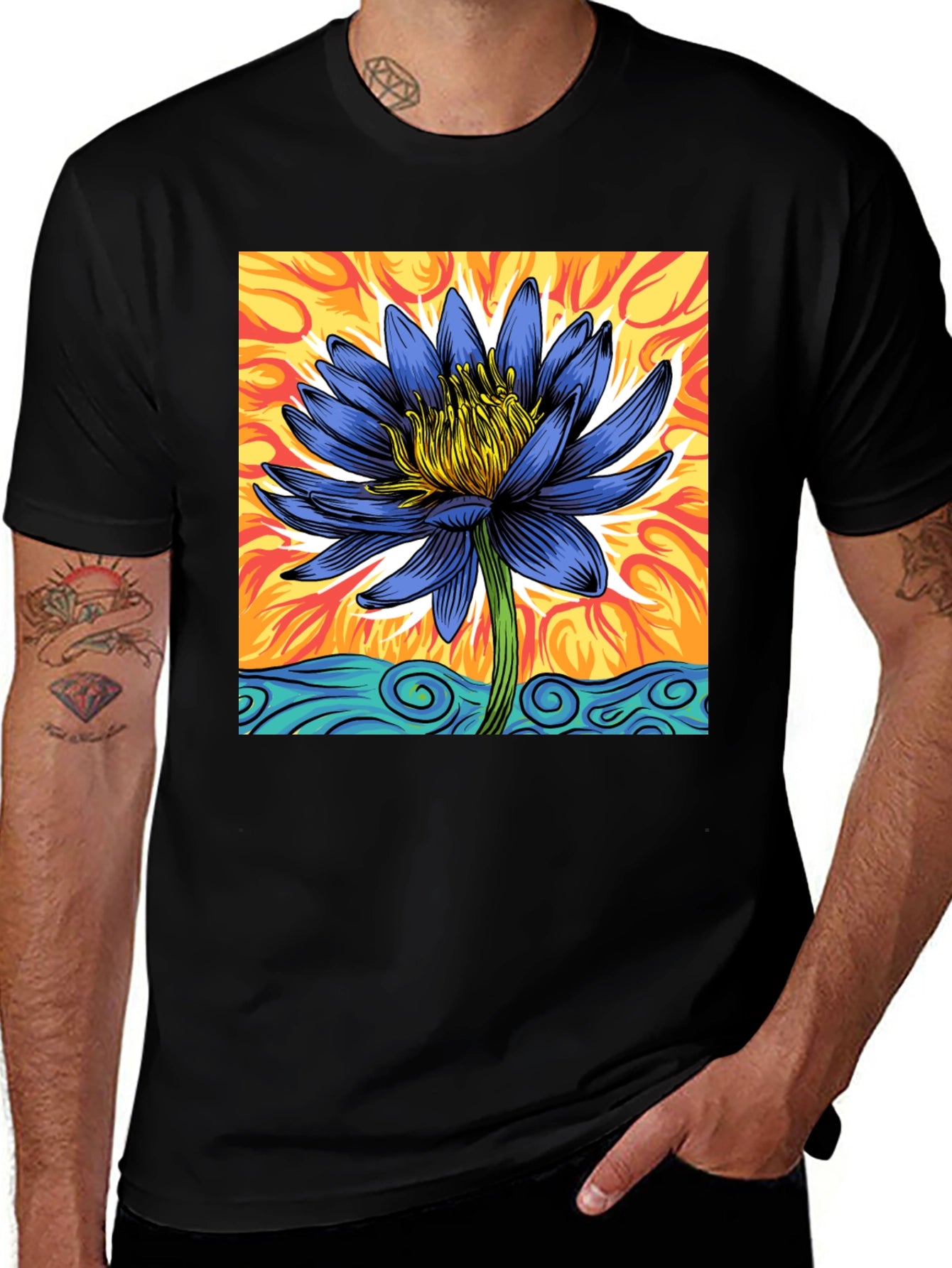 Lotus Blossom Graphic T-Shirt