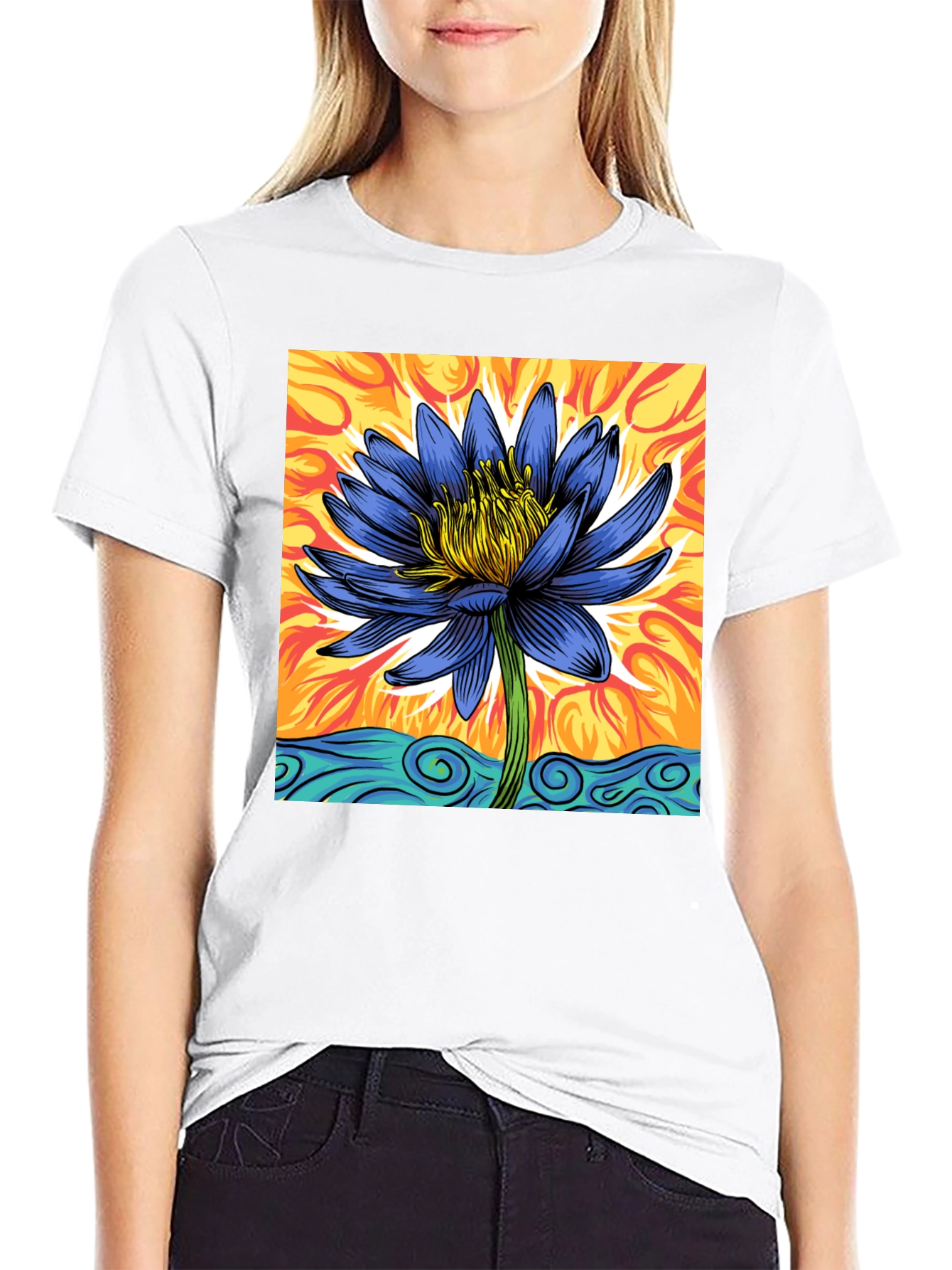 Lotus Blossom Graphic T-Shirt
