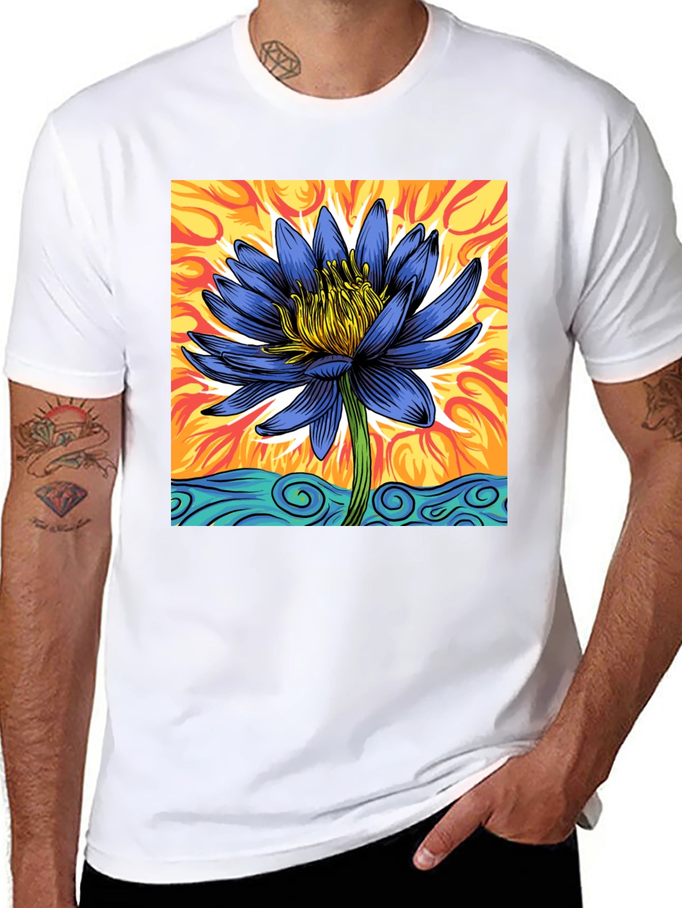 Lotus Blossom Graphic T-Shirt
