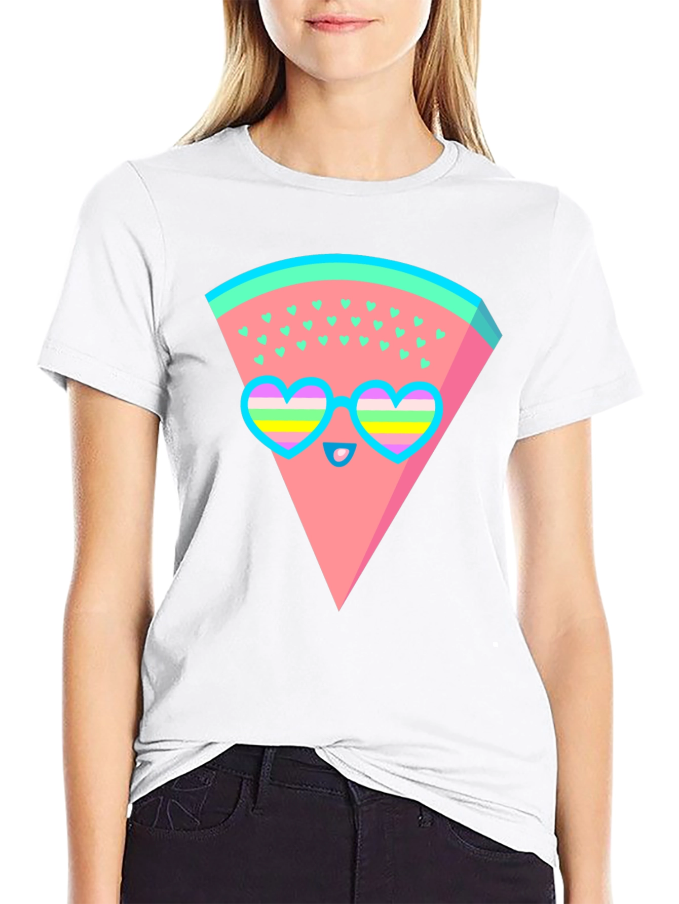 Funky Watermelon Graphic T-Shirt - Black