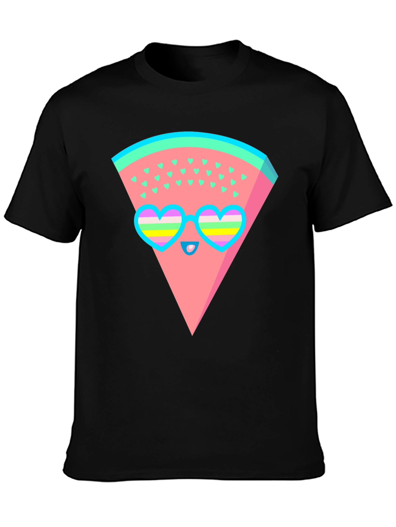 Funky Watermelon Graphic T-Shirt - Black