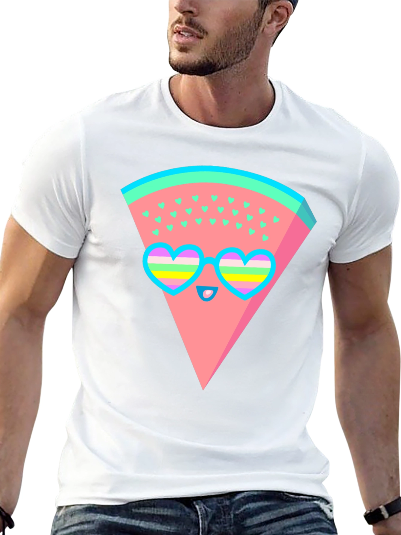 Funky Watermelon Graphic T-Shirt - Black