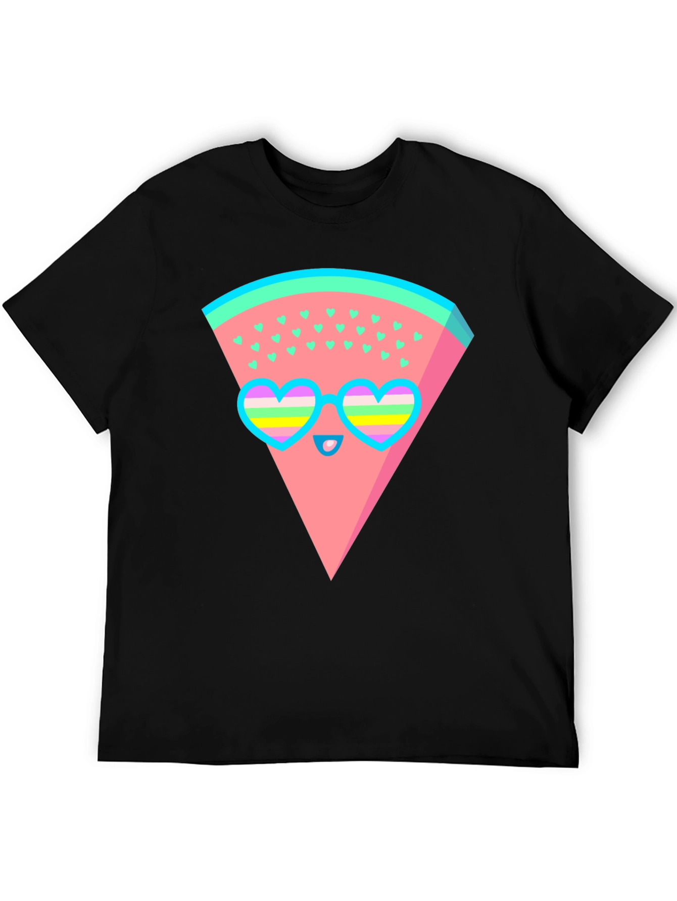 Funky Watermelon Graphic T-Shirt - Black