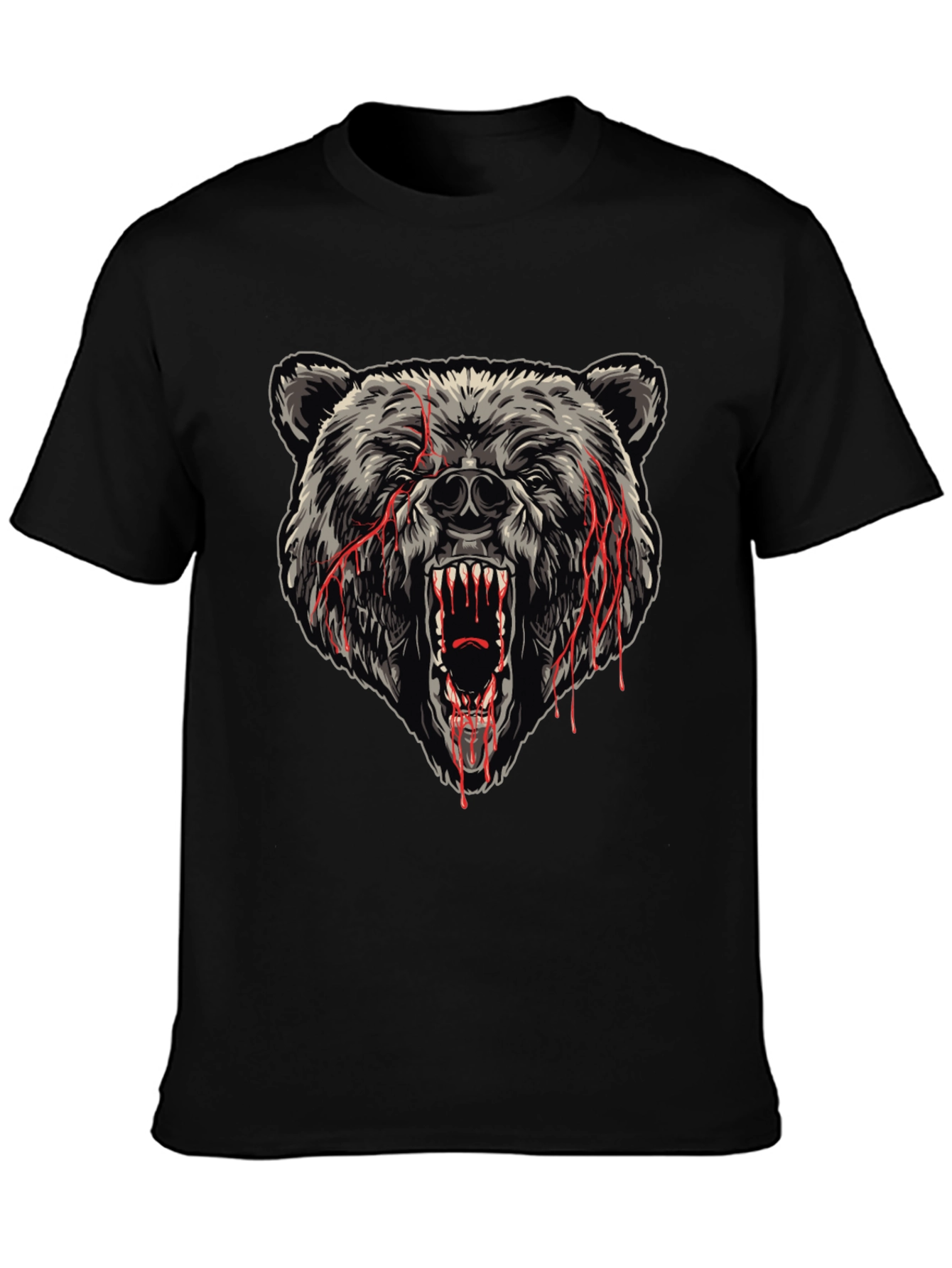 Mens Black Bear Graphic T-Shirt