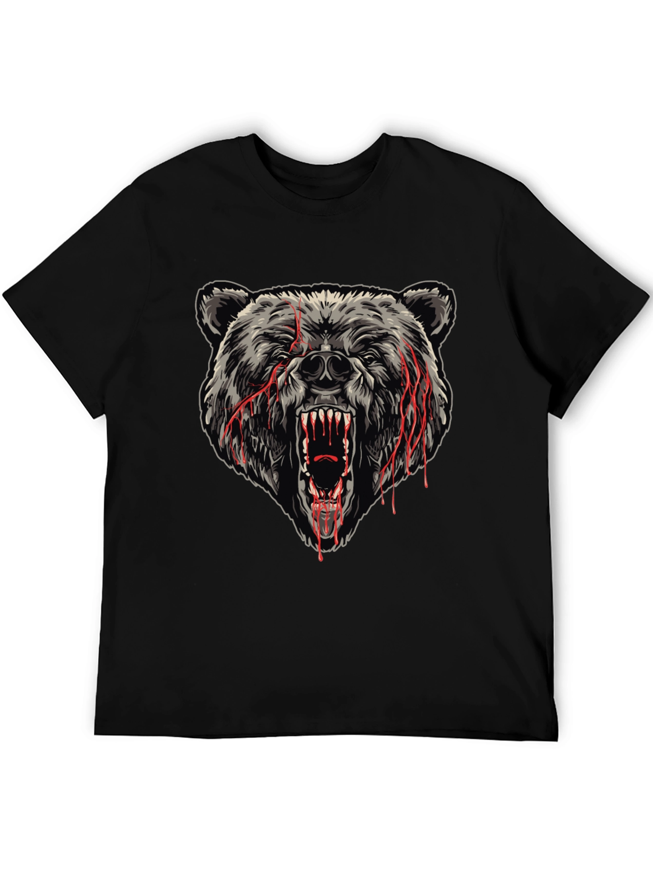 Mens Black Bear Graphic T-Shirt