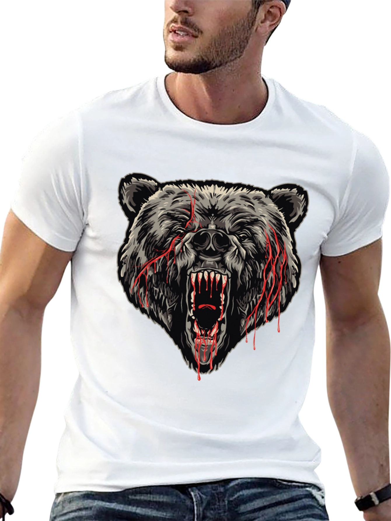 Mens Black Bear Graphic T-Shirt