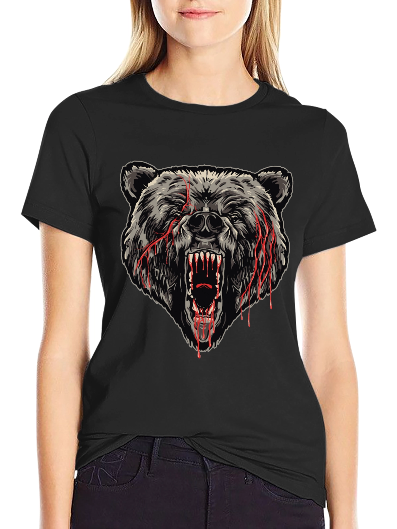 Mens Black Bear Graphic T-Shirt