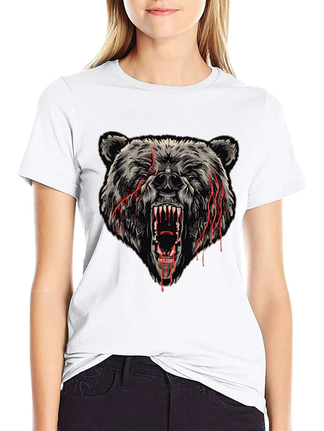 Mens Black Bear Graphic T-Shirt