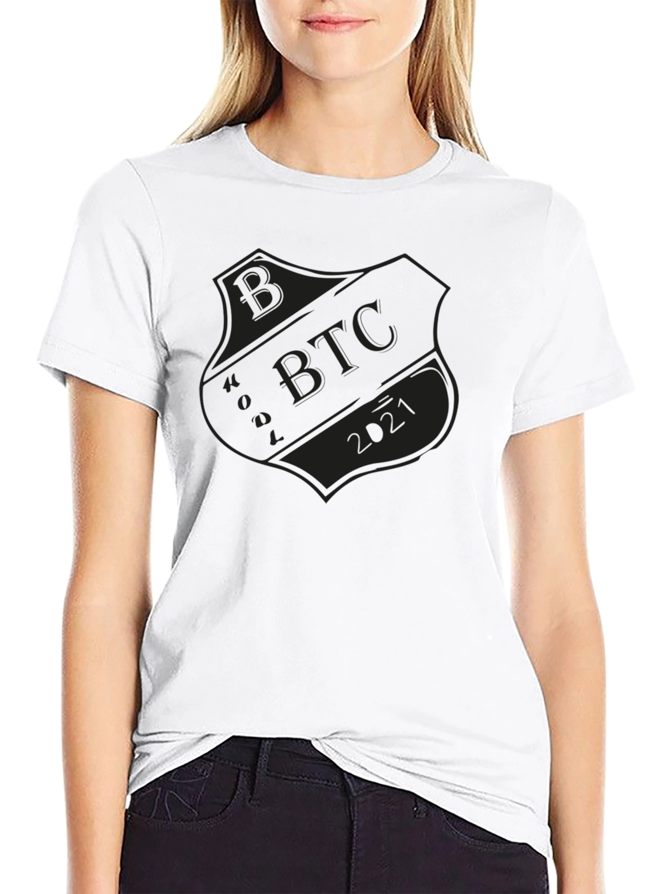 Bitcoin BTC 2021 Shield Graphic T-Shirt