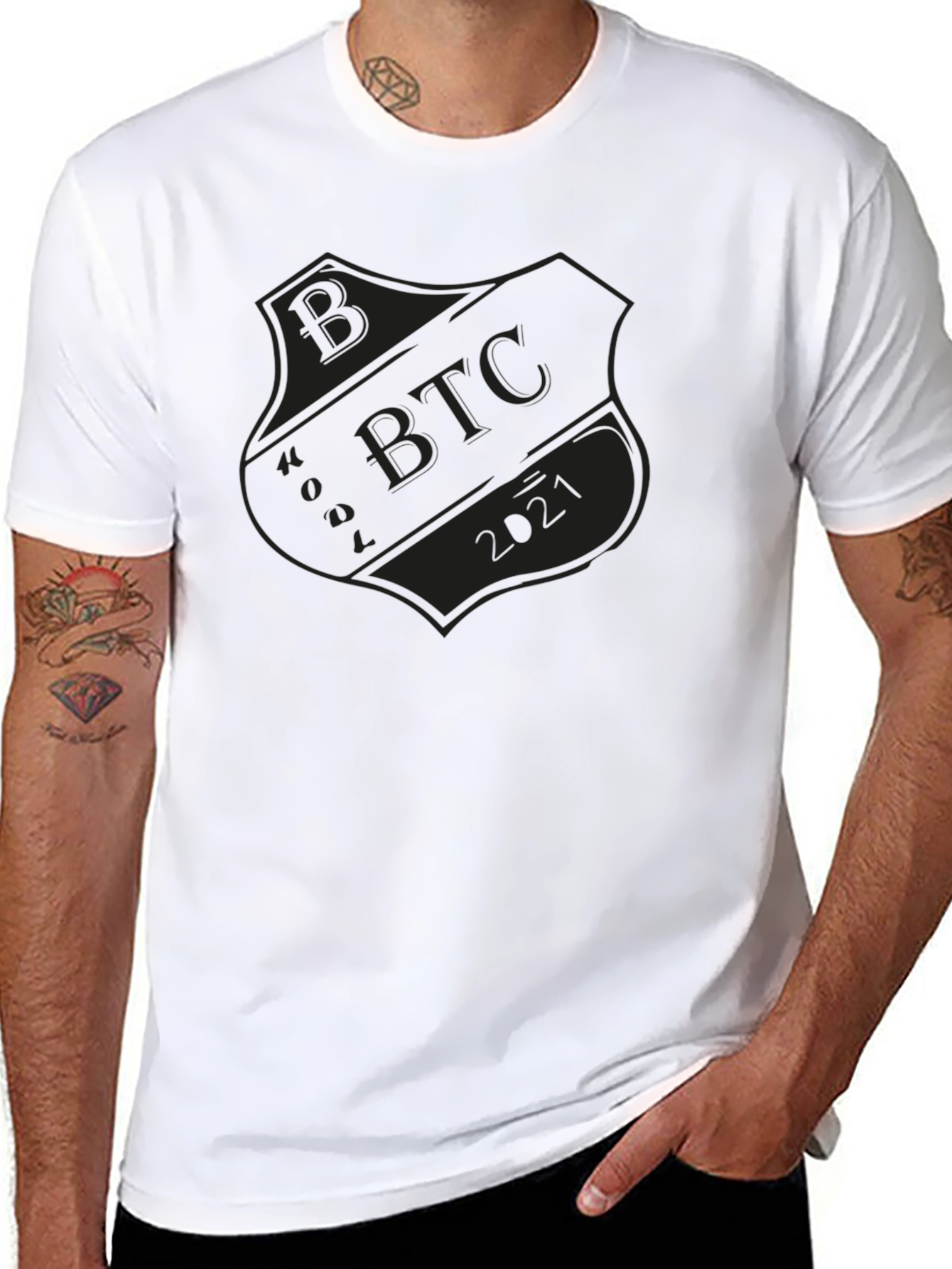 Bitcoin BTC 2021 Shield Graphic T-Shirt