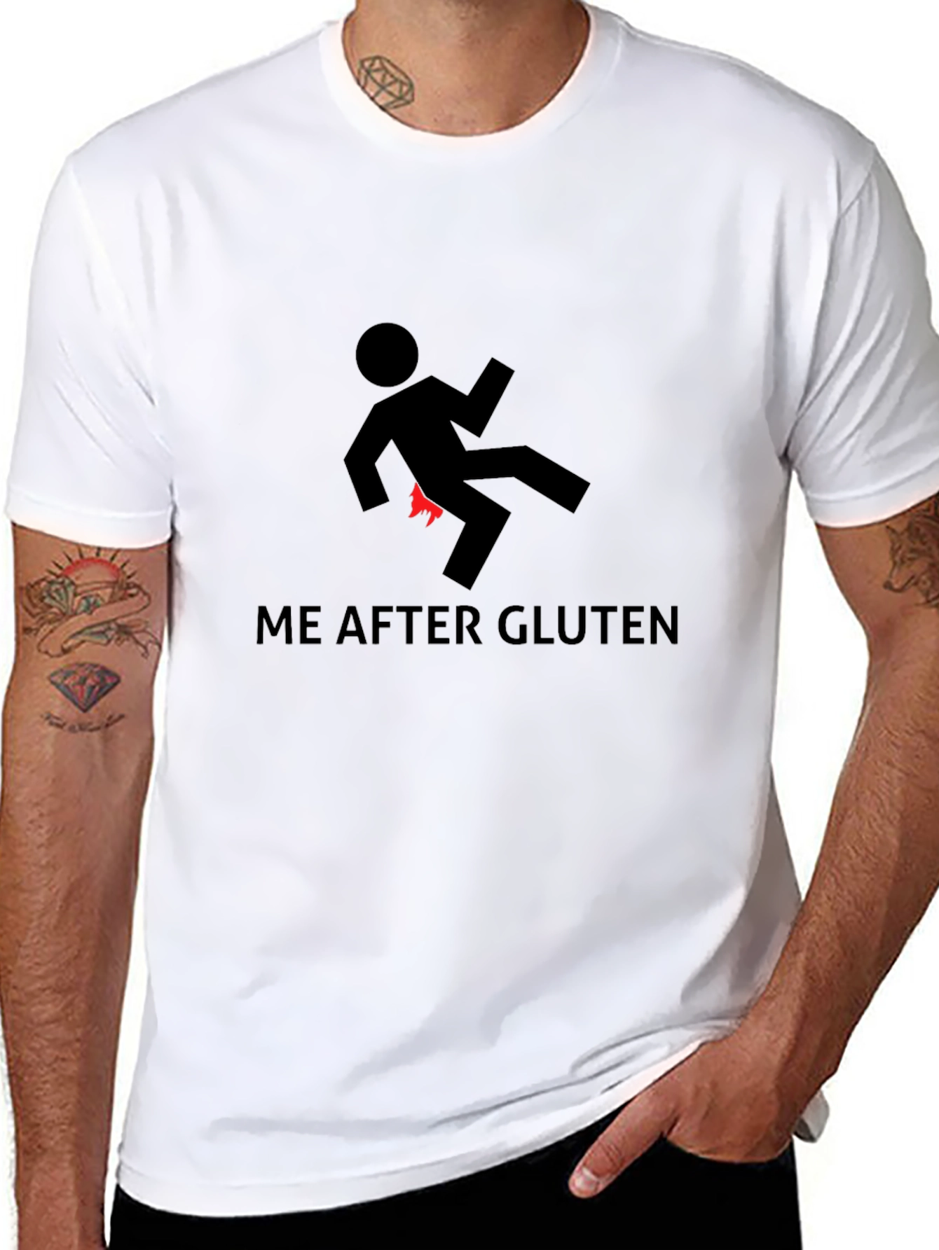 Funny Me After Gluten Graphic T-Shirt - Black Tee