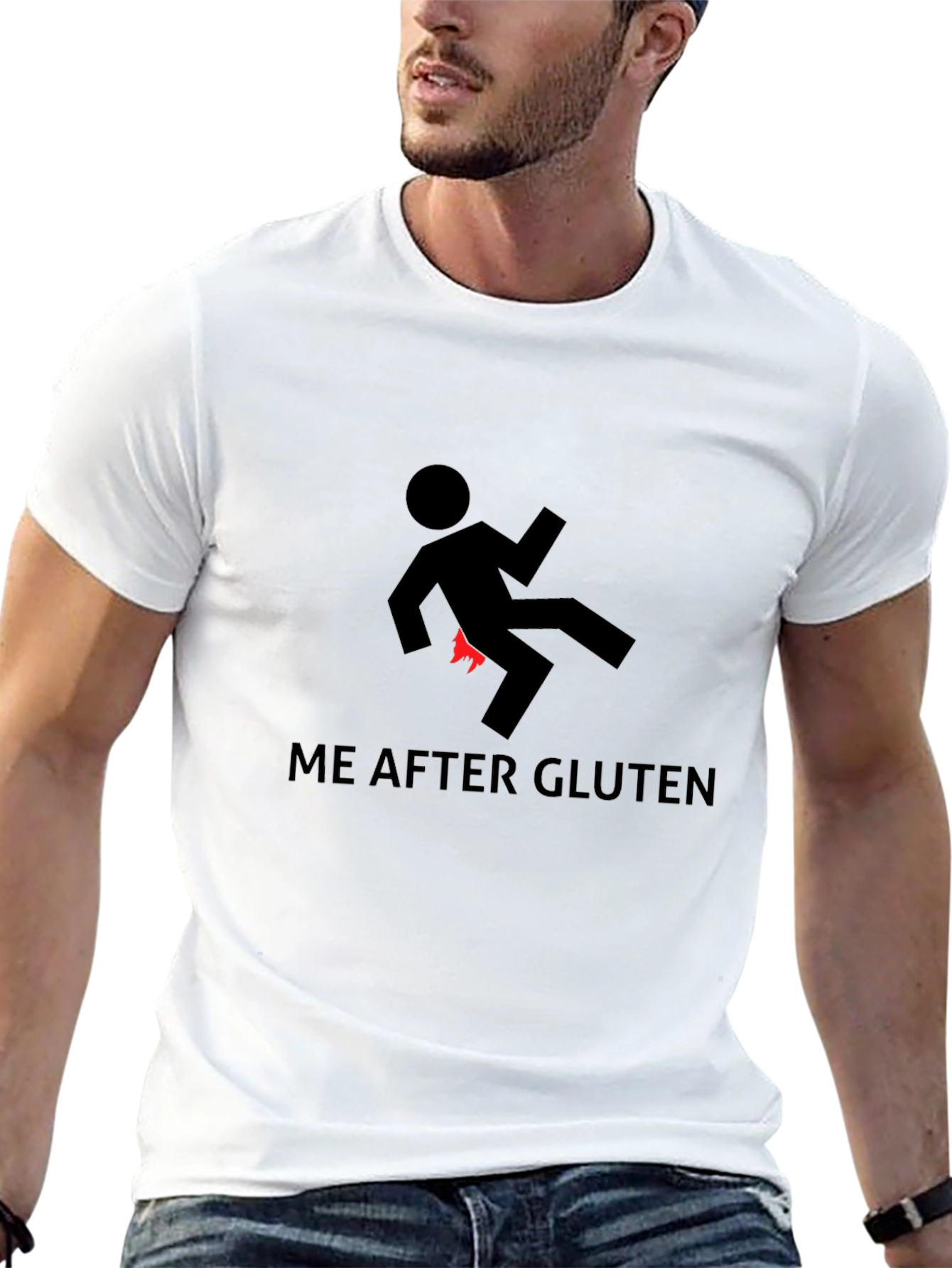 Funny Me After Gluten Graphic T-Shirt - Black Tee