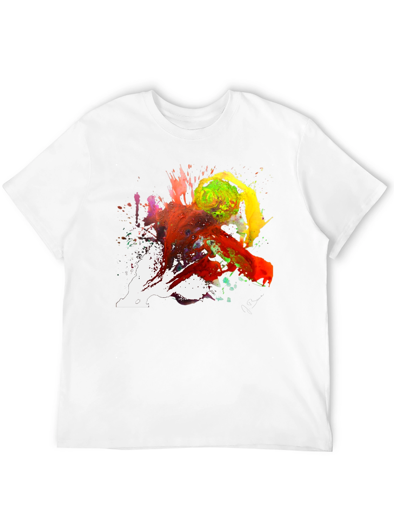Abstract Paint Splatter Tee - Artistic Black T-Shirt