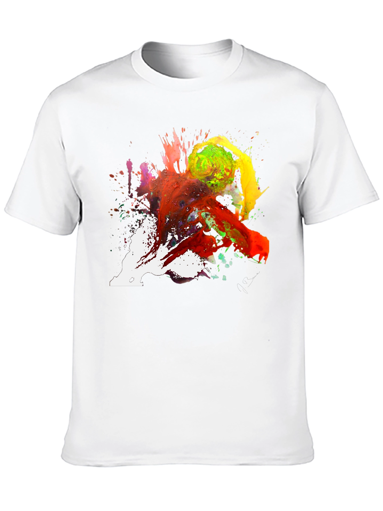 Abstract Paint Splatter Tee - Artistic Black T-Shirt