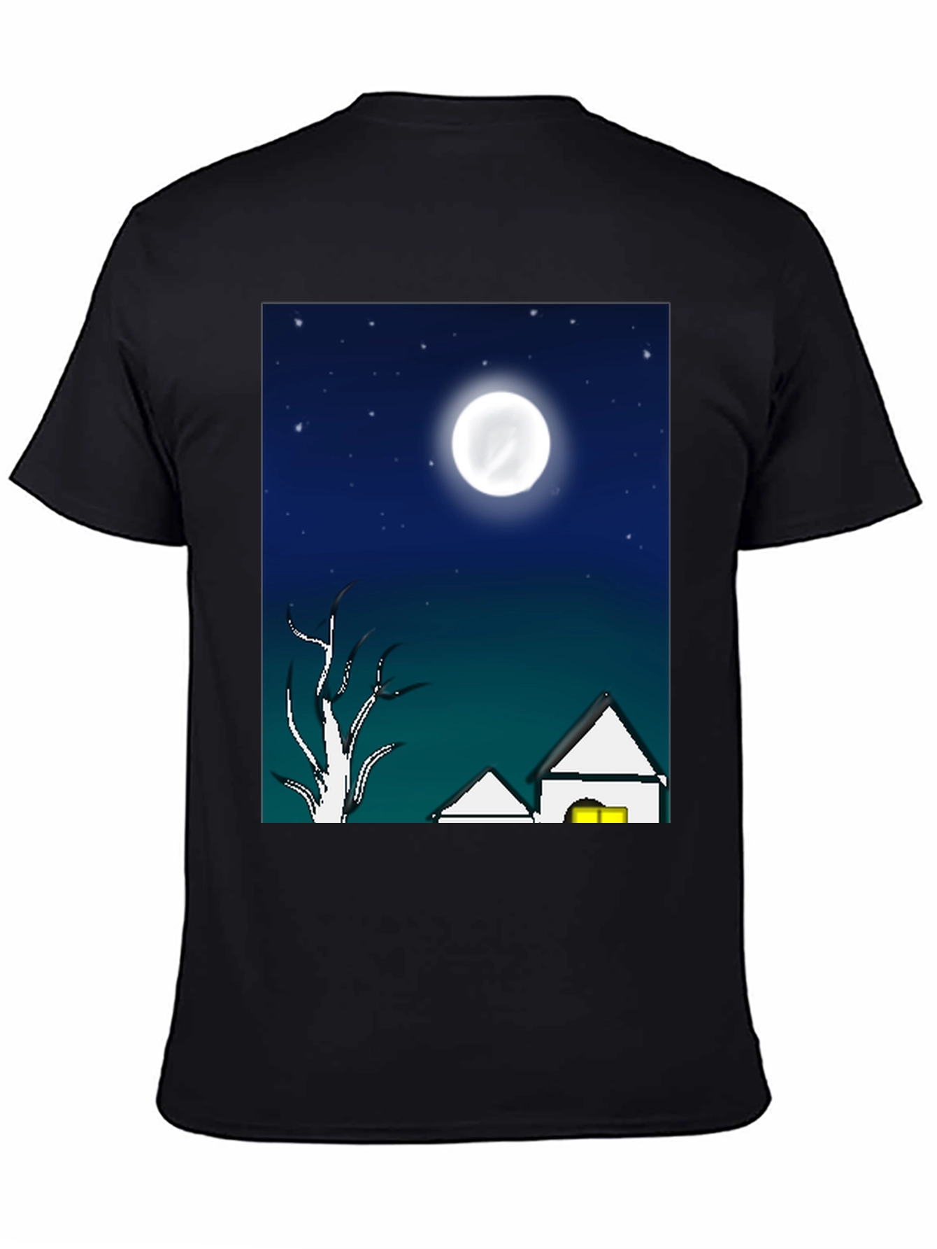 Eerie Night Scene Black T-Shirt