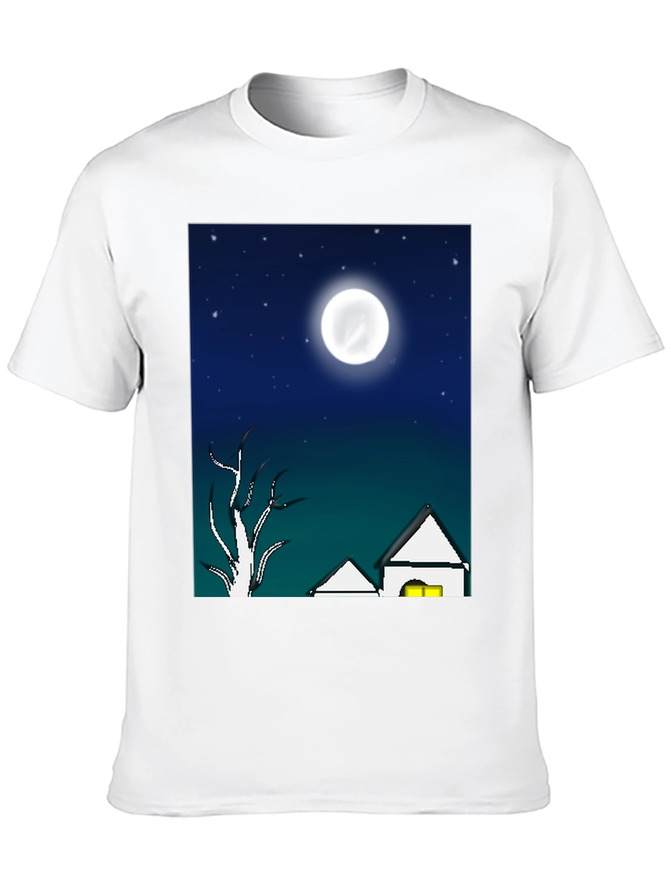 Eerie Night Scene Black T-Shirt