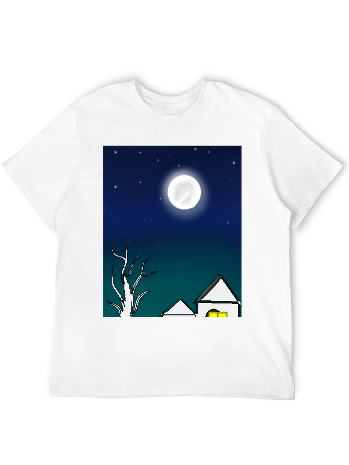 Eerie Night Scene Black T-Shirt