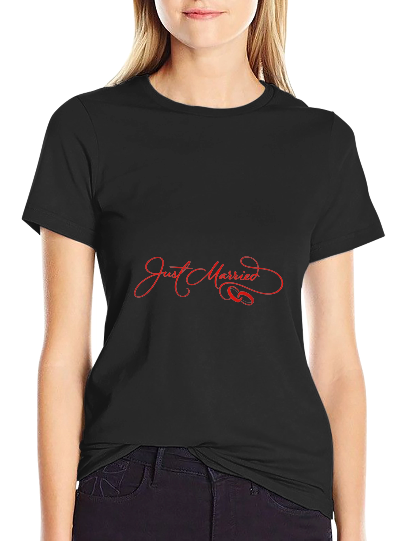 Just Married Graphic Tee - Black