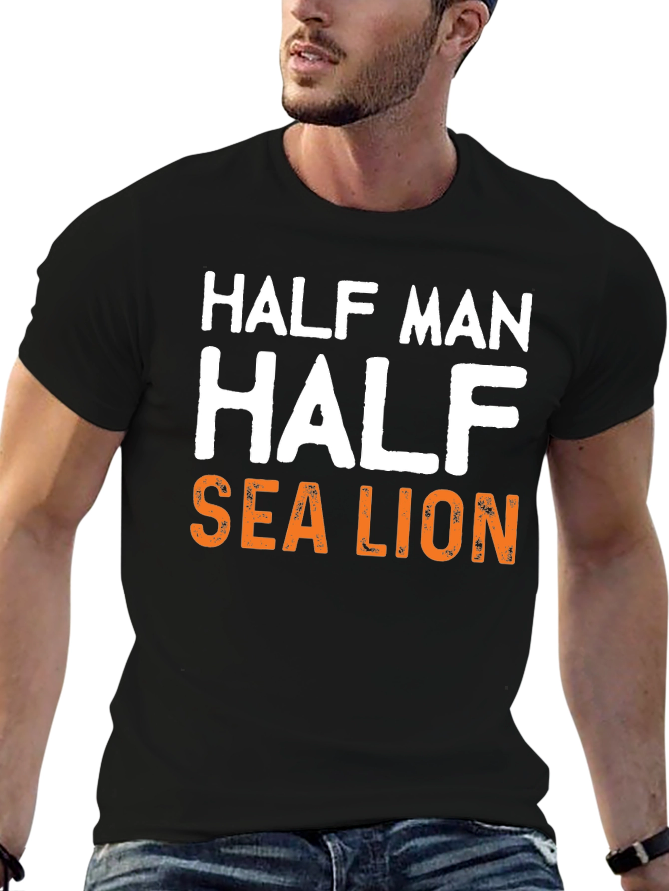 Half Man Half Sea Lion Graphic T-Shirt