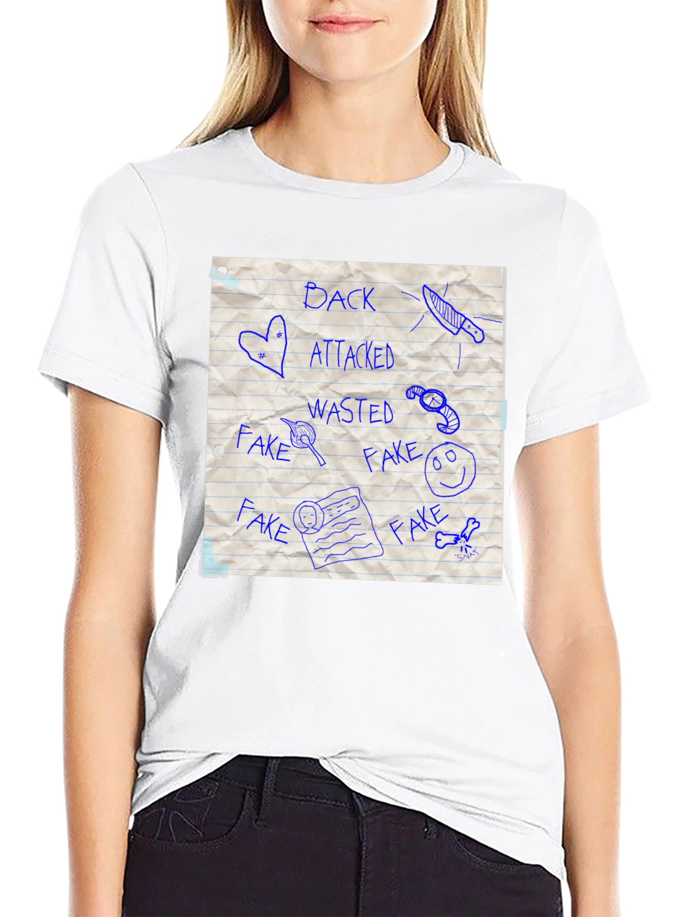 Sketchbook Style Graphic Tee - Back Stabbed