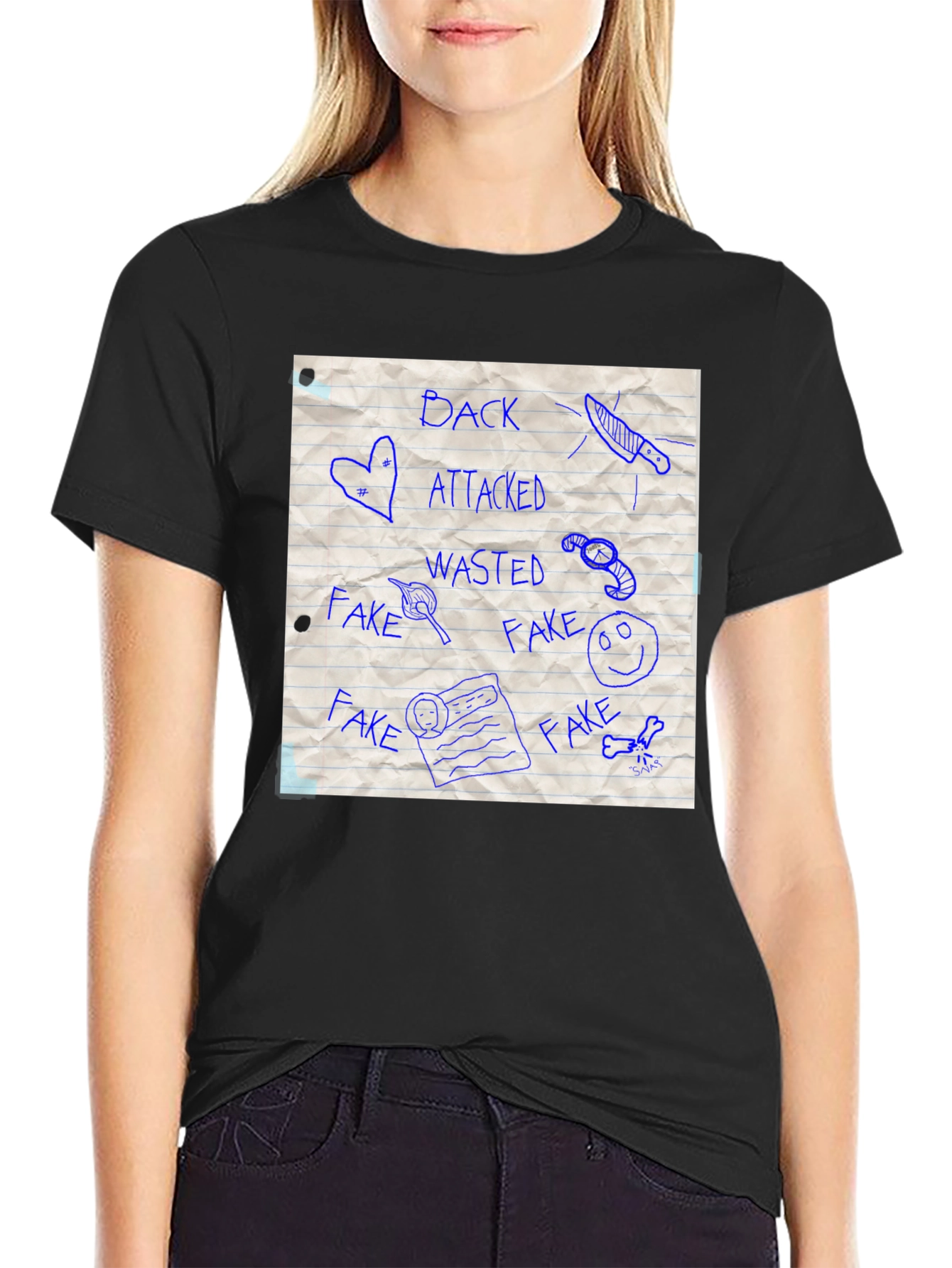 Sketchbook Style Graphic Tee - Back Stabbed