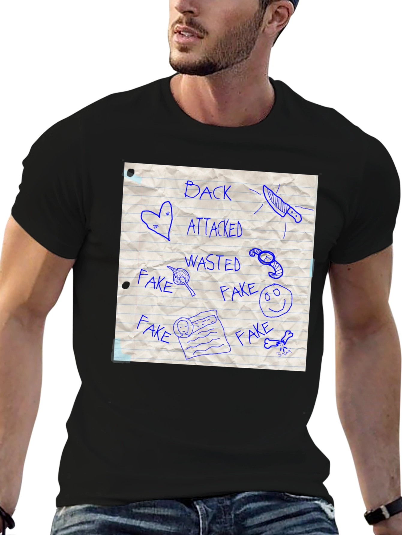 Sketchbook Style Graphic Tee - Back Stabbed