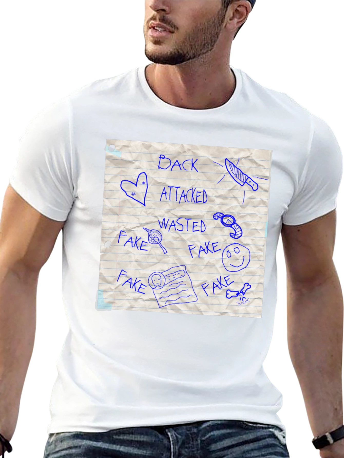 Sketchbook Style Graphic Tee - Back Stabbed