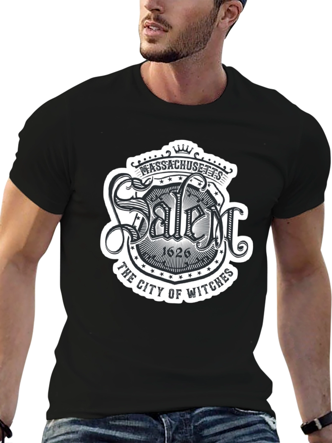 Salem Massachusetts Witch City Graphic T-Shirt