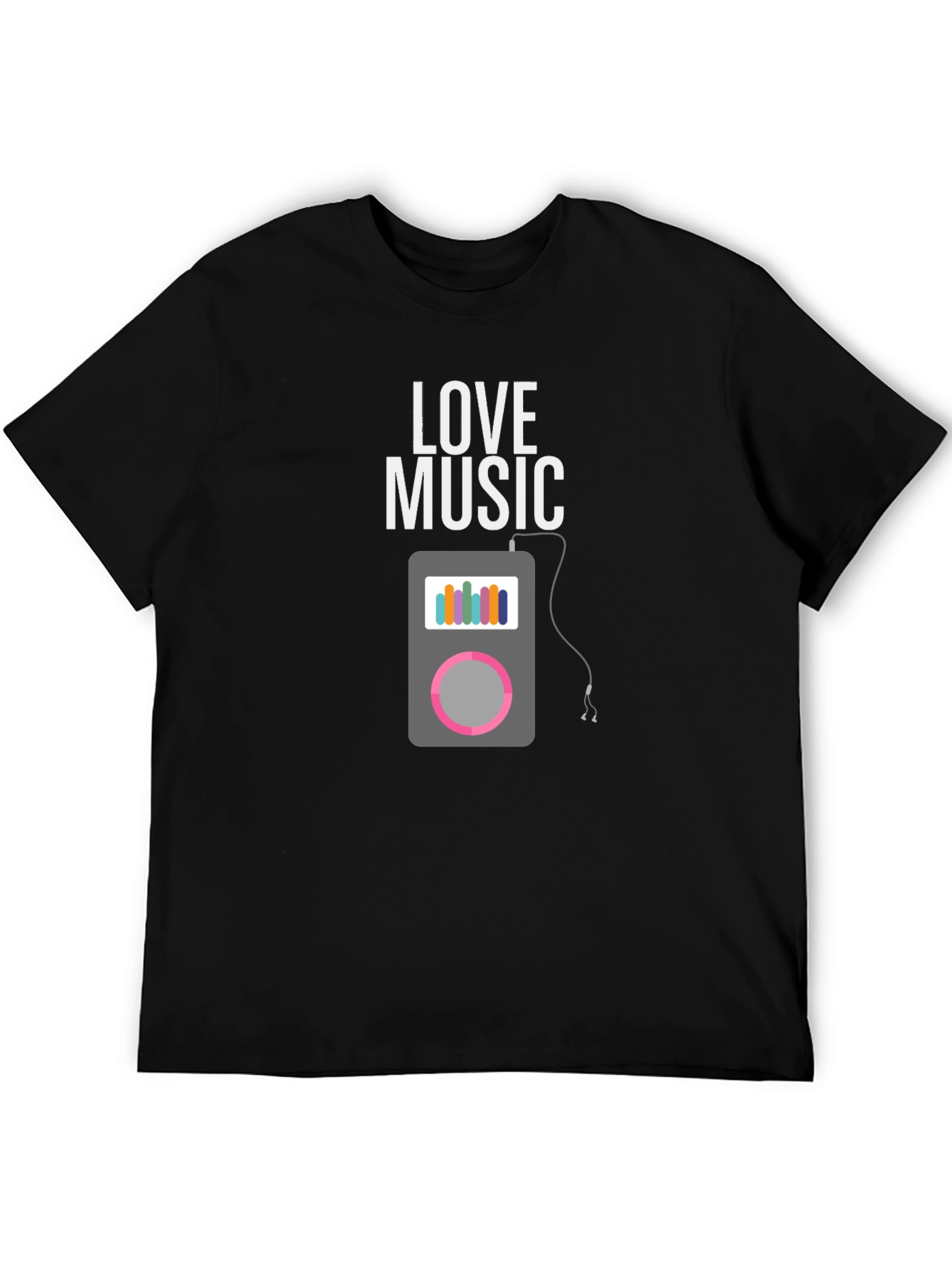 Love Music Graphic Black T-Shirt