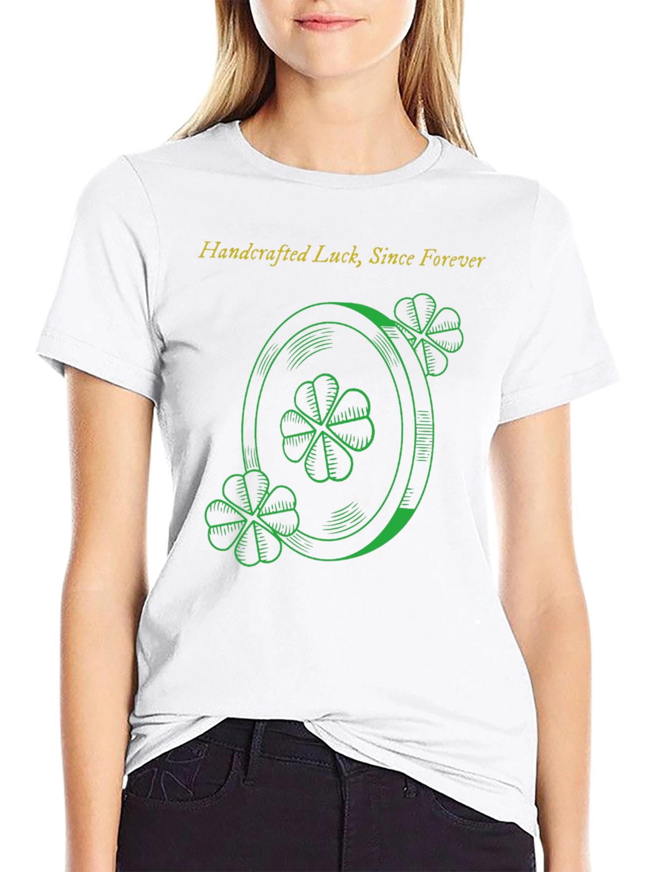 Lucky Clover Graphic T-Shirt - Handcrafted Luck