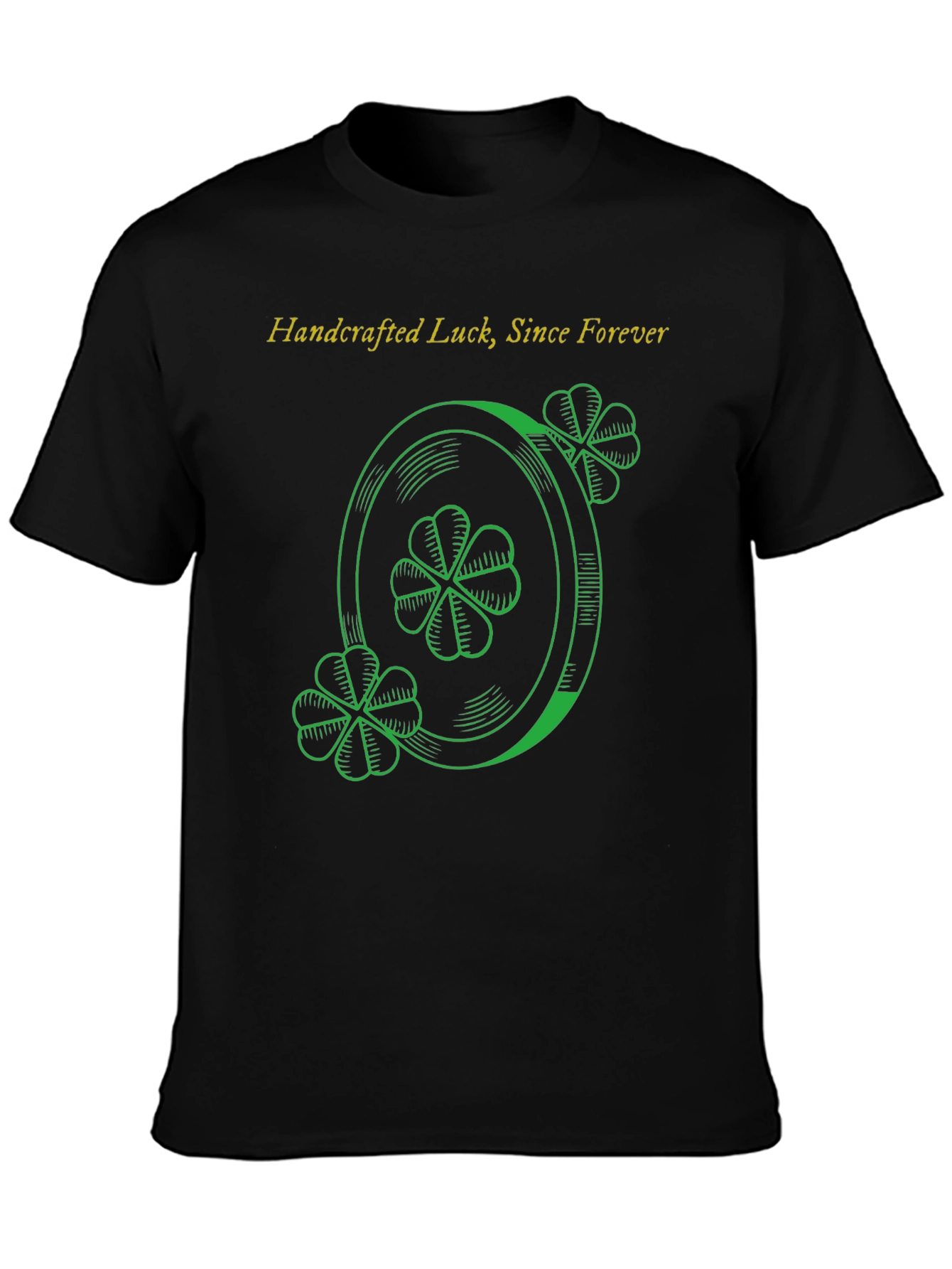 Lucky Clover Graphic T-Shirt - Handcrafted Luck