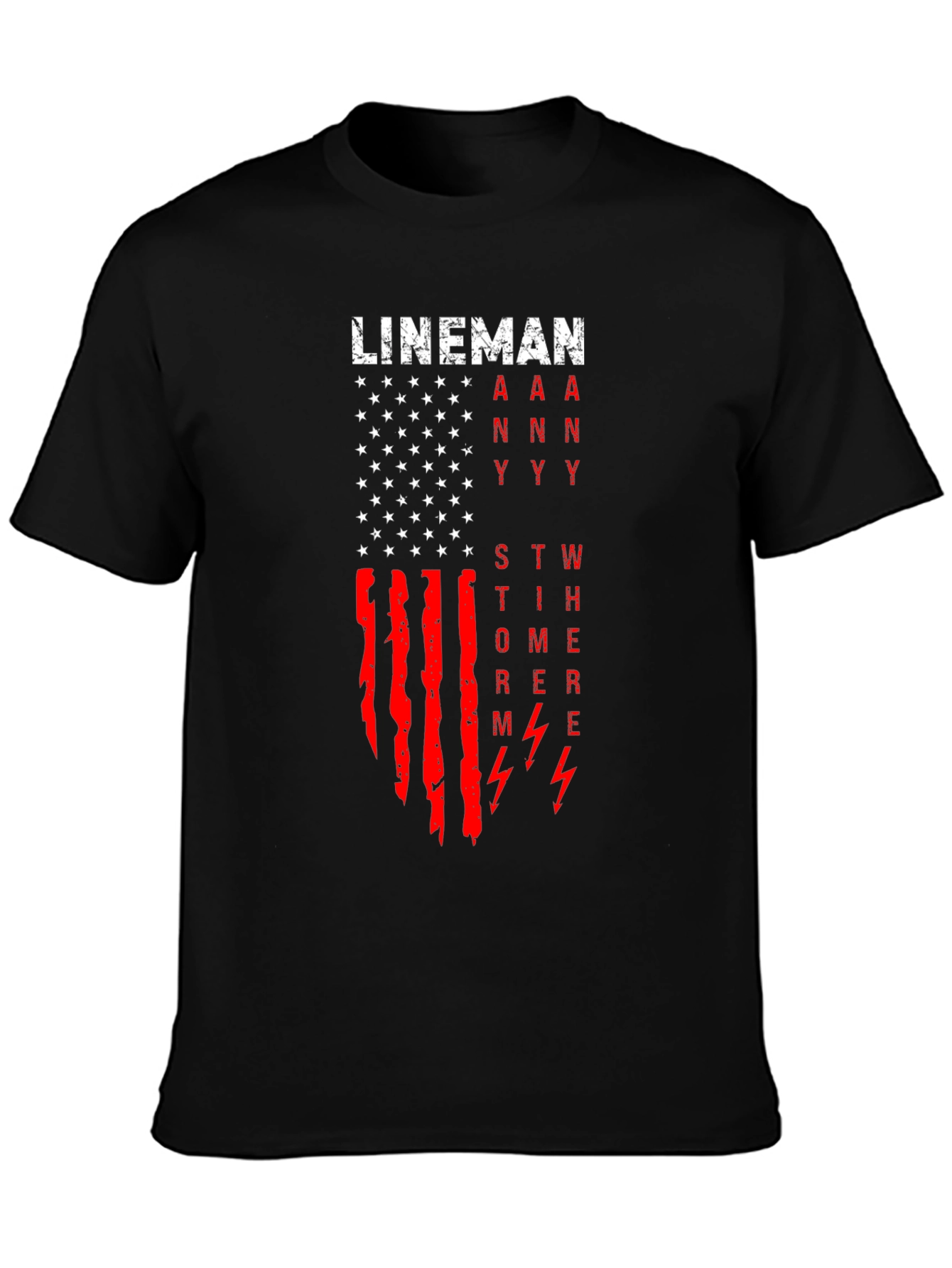 Lineman American Flag Graphic T-Shirt