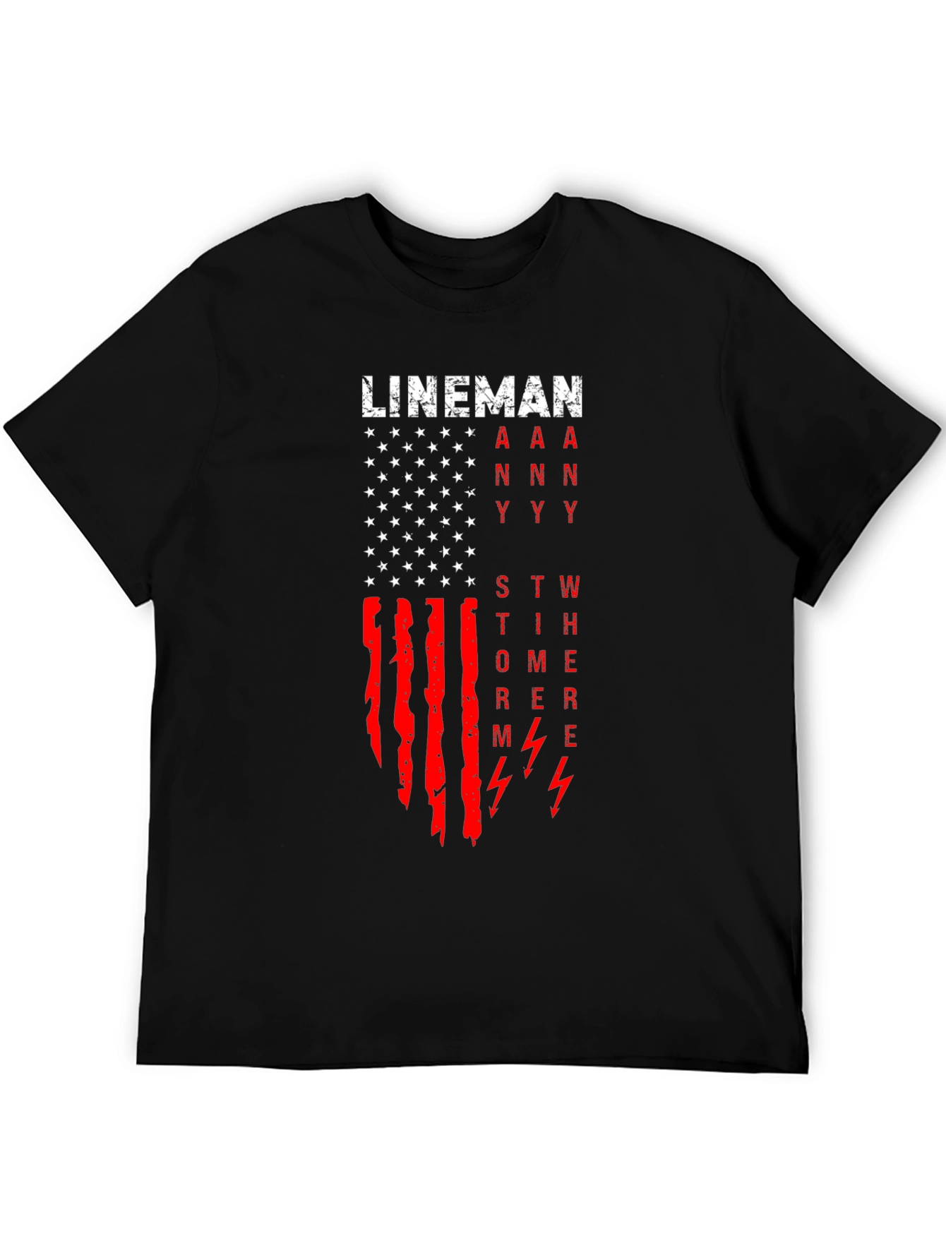 Lineman American Flag Graphic T-Shirt